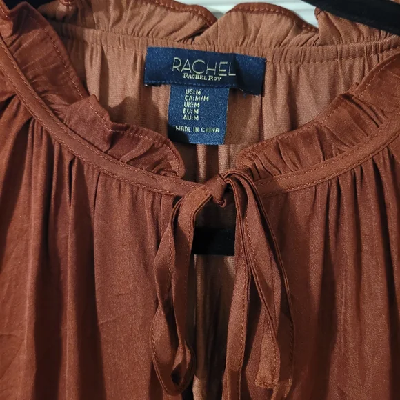 Rachel Roy Rust Ruffled Blouse - Picture 2 of 3